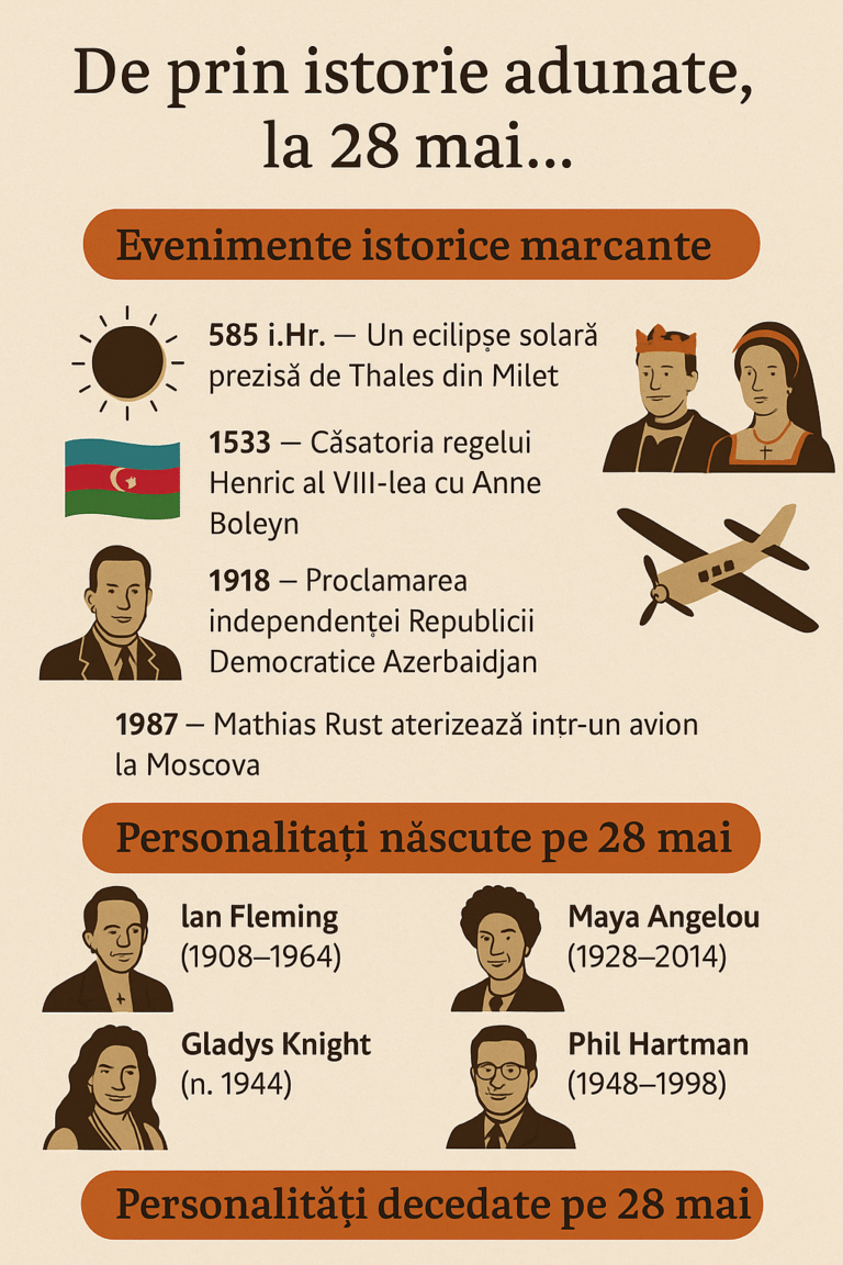 De prin istorie adunate, la 28 mai…